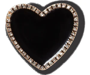 Black Heart with Gold Outline
