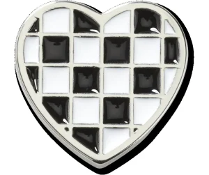 Silver Checkerboard Heart