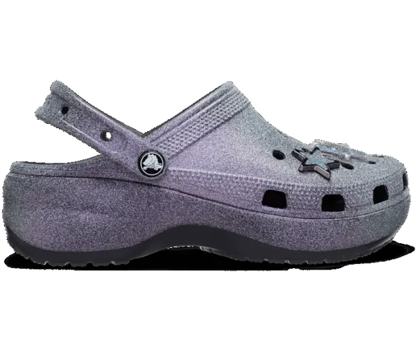 Classic Platform Iridescent Glitter Embellished Clog