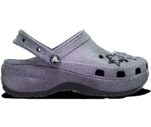 Classic Platform Iridescent Glitter Embellished Clog